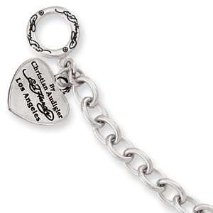  7.5in Ed Hardy Chained Heart Bracelet Jewelry