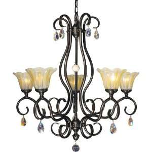   Bronze Soiree Crystal 5 Light Chandelier from the Soiree Collection