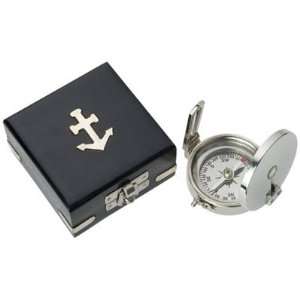  Nickel Plated Brass Scout Compass w/ Wood Box: Kitchen 