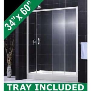   DreamLine Infinity Clear Shower Door & Tray Kit (34 Inch x 60 Inch