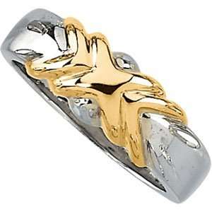    Sterling Silver & 14K Yellow Gold Metal Fashion Ring: Jewelry
