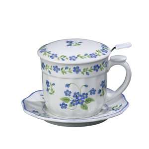  Andrea By Sadek 4.25h Blue Forget Me Not Covered Mug With 