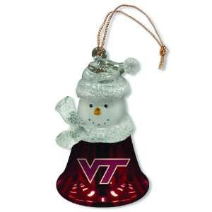  Pack of 3 NCAA Virginia Tech Hokies Snowman Bell Christmas 
