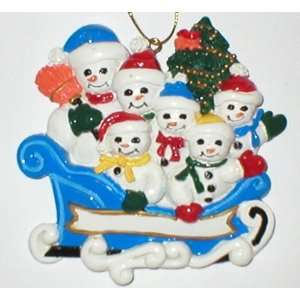   Custom Personalized Family Snowman Christmas Ornament 