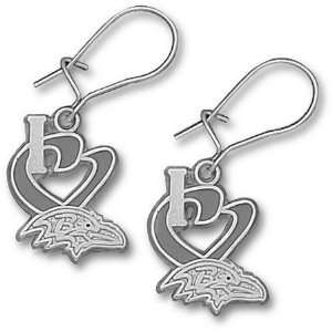  Baltimore Ravens sterling silver dangle earrings: Jewelry