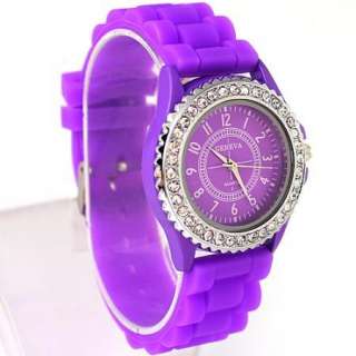1pcs New Gel Silicone Crystal Men Lady Jelly Watch Gifts Stylish 