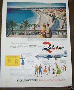 1952 Pan American Airlines  Vintage Print Ad  