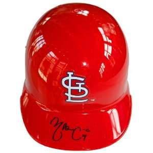  St. Louis Cardinals Yadier Molina Autographed Mini Batting 