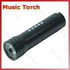   Bike LED Flashlight Torch FM TF SD MP3 Music Speaker Player Black