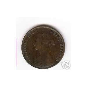  GREAT BRITAIN 1861 1/2 PENNY COPPER COIN 