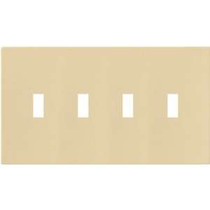   Gang Screwless Toggle Switch Mid Size Wall Plate, Ivory Home