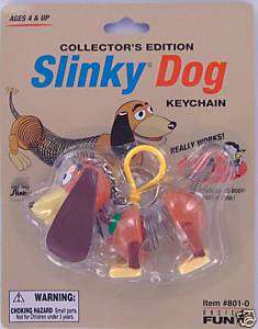 SLINKY DOG miniature KEYCHAIN Basic Fun keyring retro  