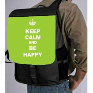  Keep Calm Be Happy   Lime Green Color Back Pack   School 