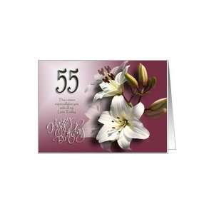  55th Happy Birthday   White Lily Card: Toys & Games