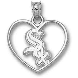  Chicago White Sox Heart Pendant Sterling Silver 