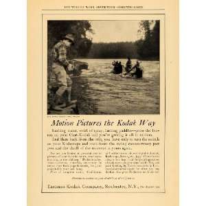  1924 Ad Antique Eastman Cine Kodak Cameras Canoe Rapids 