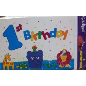  1st Birthday 8 Invitation Cards and Envelops Toys & Games