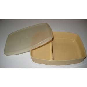    Tupperware Beige Packette Divided Container 