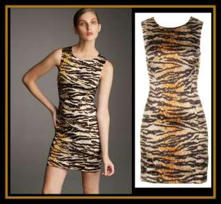 Dolce+Gabbana Tiger Silk Bustier Shift Dress 40 6 UK 10 NWT  