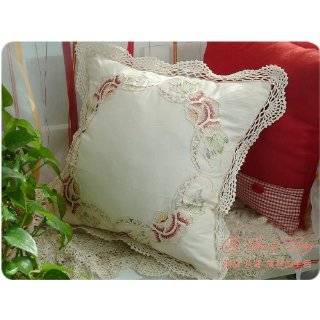 Handmade Ribbon Embroidery Flowers Cushion Cover B 