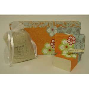 Mudlark Savon & Mineral DAmande Boxed Gift Set: 2 Almond Soaps & Bath 