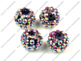 20x Crystal Rhinestone Resin Pave Disco Ball Beads Choose Colour/Size 