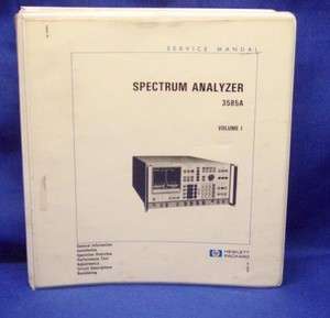 HP 3585A Spectrum Analyzer SERVICE Manual V.1  