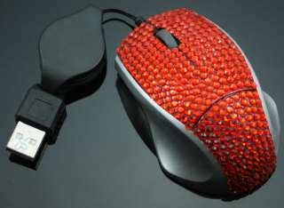 Designer Glitzer Strass USB Maus „Diamond Line“ Rot NEU  