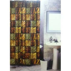   Leopard Print Bathroom Rug Shower Curtain Mat / Rings: Home & Kitchen