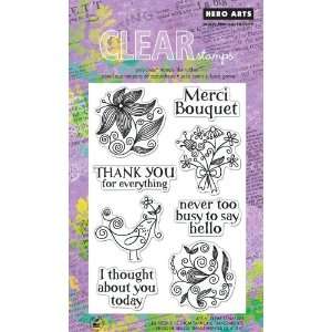    Hero Arts Merci Bouquet Polyclear Stamp Set Arts, Crafts & Sewing