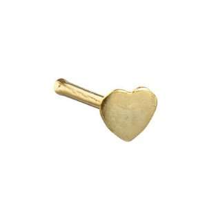  20 Gauge 14K Yellow Gold Heart Nose Bone Real Jewelry