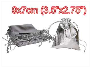 WHOLESALE LOT OF SILVER SATIN JEWELRY GIFT BAGS POUCHES  