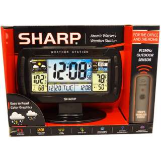 NEW) Sharp Atomic Wireless Weather Station And Alarm Clock 77059 1 