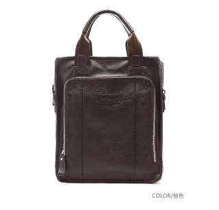 Mens Genuine Quality Leather Shoulder Briefcase Laptop Handbag Purse 