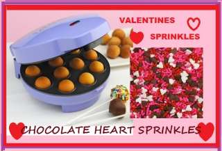 Babycakes CAKE POP MAKER & *BONUS WILTON chocolate hearts SPRINKLE mix 