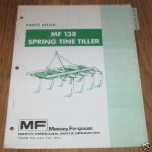 Massey Ferguson MF 38 Spring Tine Tiller Parts Book  