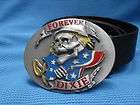 forever dixie confederate flag buckle leather belt  