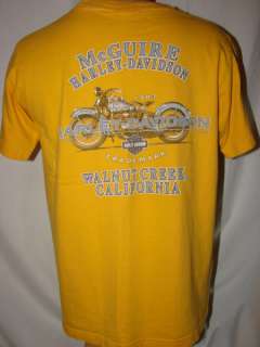 Yellow HARLEY DAVIDSON Walnut Creek, CA T Shirt Sz M Motorcycles 
