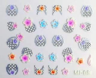 NEW NAIL/ART/STICKERS/DECALS A CHOICE OF 8 JAPANESE DESIGNS GLOW IN 
