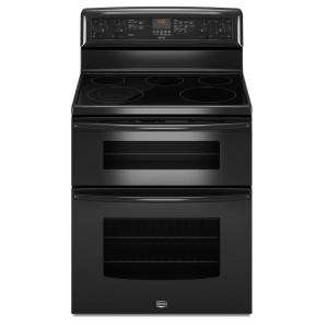   30 In. Self Cleaning Freestanding Double Oven Electric Range in Black