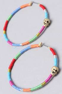 Disney Couture Jewelry The Pirates Bright Thread Skull Hoop Earring 