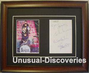 Beatles Signatures Lennon McCartney Harrison Starr Fram  