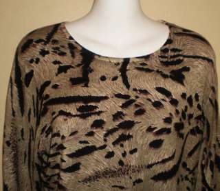 CHAGALL Animal Print Viscose Long Sleeve Sweater Top L  