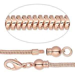 Copper European Add a Bead Snake Chain Charm Necklace  