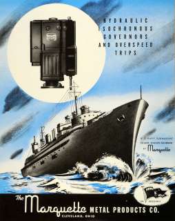   Metal Navy Submarine Engines Marine Ships WWII War Production  