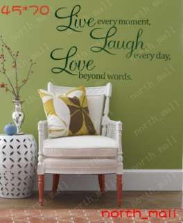   LIVE LAUGH LOVE WALL STICKER ART DECAL DECOR QUOTE SAYING DESIGN WORDS