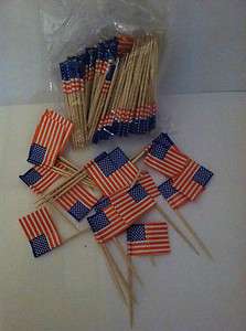 144 American Flag Food Picks toothpicks  