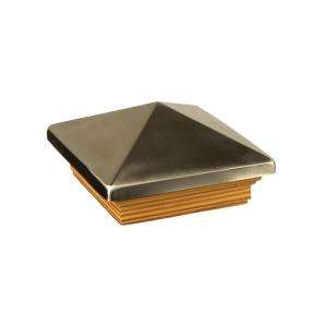   Polished Stainless Steel Pressure Treated High Point Pyramid Post Cap