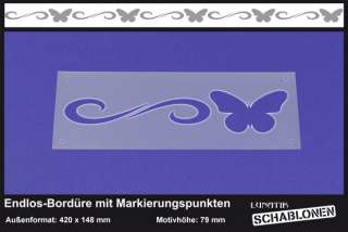 Schablone Bordüre Schmetterling Ornament   MB01  