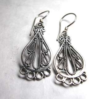   Chandeliers with Earwires 2 pr Bali Sterling Silver Fair Trade  